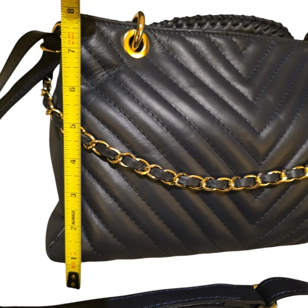 *New* Persaman New York Navy Blue Leather Tote